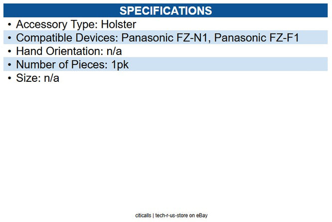 Panasonic TBCF1-SLMHSTR-P InfoCase Slim Holster FZ-F1/FZ-N1