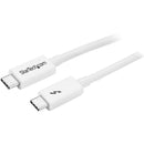 StarTech TBLT3MM2MW 6.6ft (2m) Thunderbolt 3 Cable, 20Gbps, 100W PD