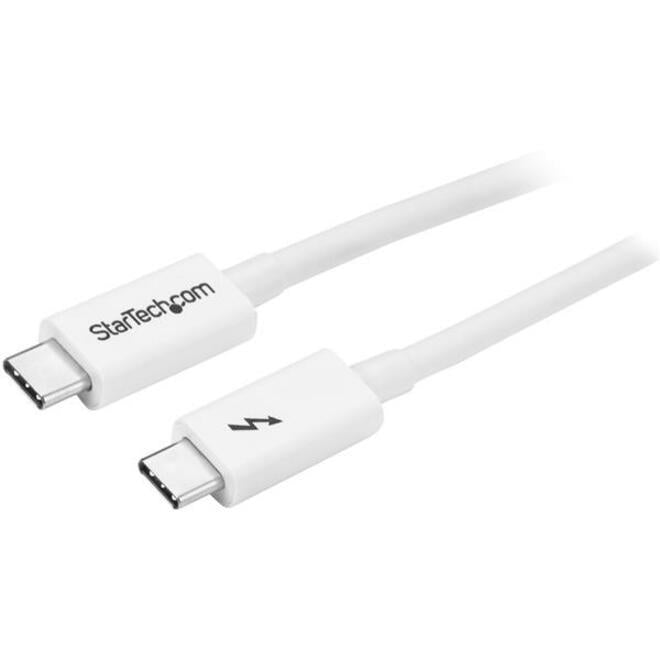 StarTech TBLT3MM2MW 6.6ft (2m) Thunderbolt 3 Cable, 20Gbps, 100W PD