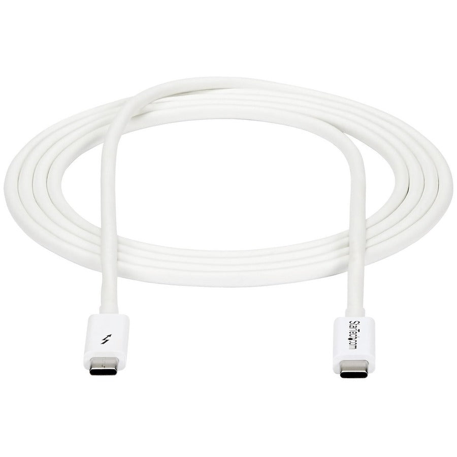 StarTech TBLT3MM2MW 6.6ft (2m) Thunderbolt 3 Cable, 20Gbps, 100W PD