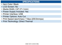 Sewoo TE25UBCG SLK-TE25 POS Printer 3" 180DPI 200mm/sec, All-front access & exit