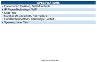 AudioCodes TEAMS-C435HD-R-TAA C435HD IP Phone Corded - Corded - Wall Mountable