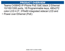 AudioCodes TEAMS-C436HD Teams C436HD IP-Phone PoE GbE black