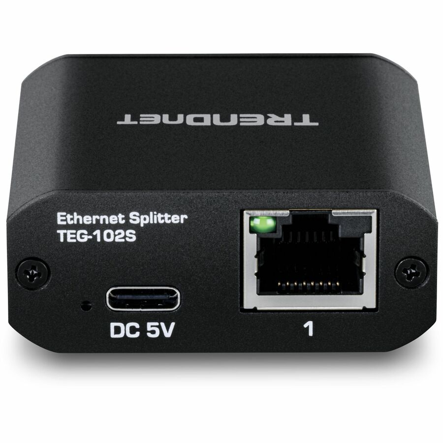 TRENDnet TEG-102S 2-Port Gigabit Splitter with USB Type C Power