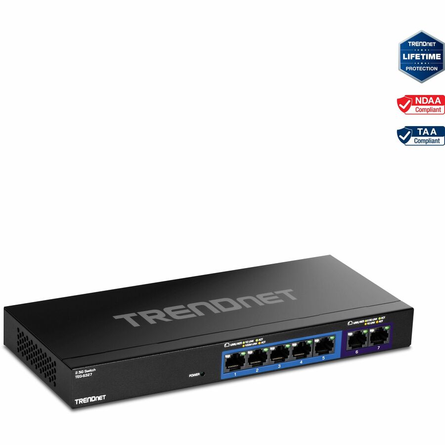 TRENDnet TEG-S327 7-Port Multi-Gig Switch - 5 x 1G RJ-45 Base-T Ports