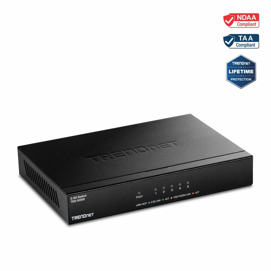TRENDnet TEG-S350 5-Port Unmanaged 2.5G Switch - 5 x 2.5GBASE-T Ports