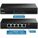 TRENDnet TEG-S350 5-Port Unmanaged 2.5G Switch - 5 x 2.5GBASE-T Ports