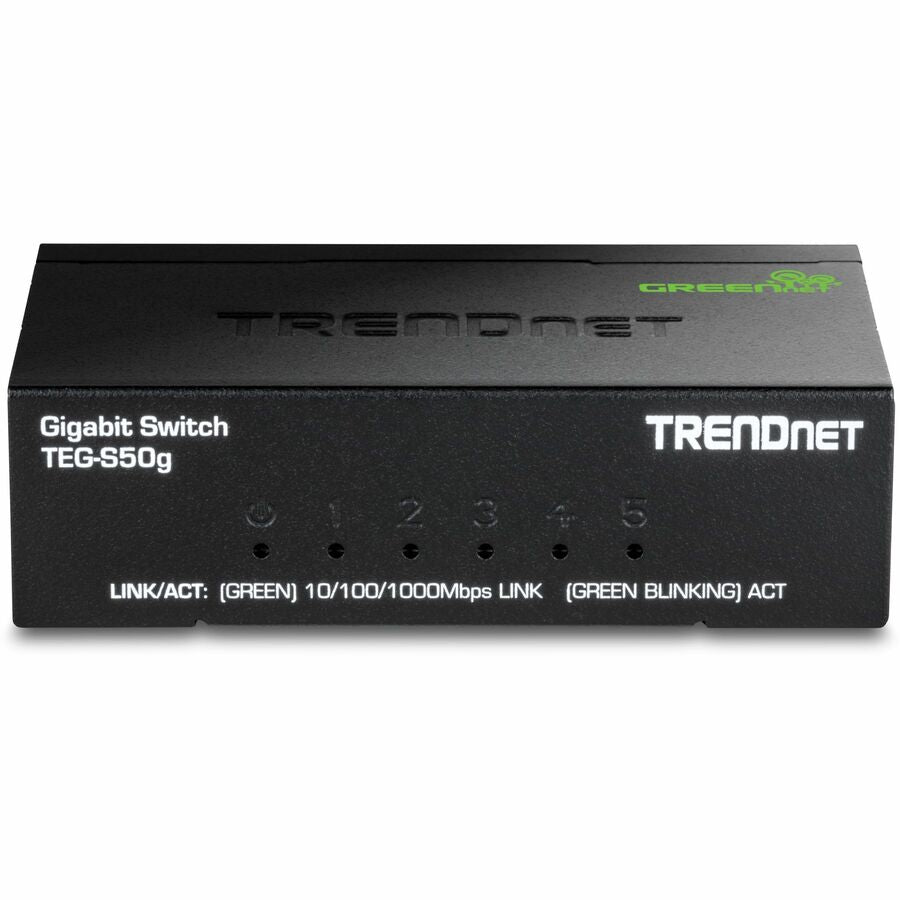 TRENDnet TEG-S50G 5-Port Mini Gigabit Switch - GREENnet Technology - Black