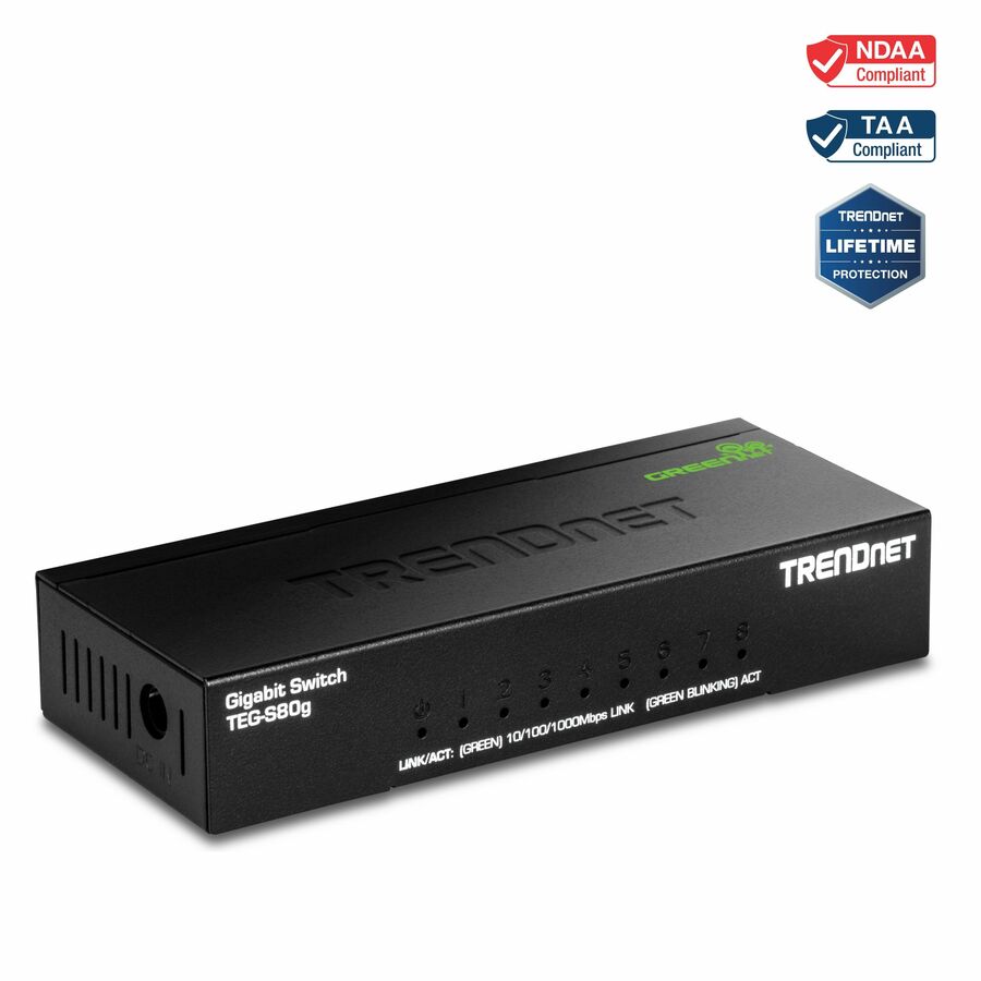 TRENDnet TEG-S80G 8-Port Gigabit GREENnet Mini Switch - GREENnet Technology
