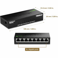 TRENDnet TEG-S80G 8-Port Gigabit GREENnet Mini Switch - GREENnet Technology