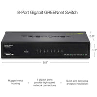 TRENDnet TEG-S82g 8-Port Gigabit GREENnet Switch, Ethernet Network Switch
