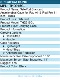 Targus THD915GL SafePort Standard Antimicrobial Case for iPad Air 10.9-inch
