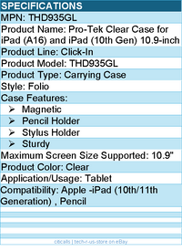 Targus THD935GL Pro-Tek Clear Case for iPad (A16) and iPad (10th gen.) 10.9-inch