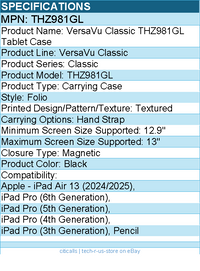 Targus THZ981GL VersaVu Classic Case for iPad Air 13-inch (M3)/(M2) and iPad Pro