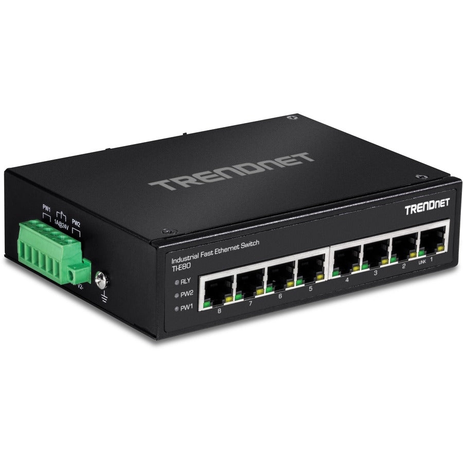 TRENDnet TI-E80 8-Port Industrial Fast Ethernet DIN-Rail