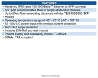 TRENDnet TI-F11SFP Industrial 100/1000Base-T to SFP Media Converter, TI F11SFP
