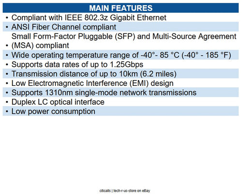 TRENDnet TI-MGBS10 1000BASE-LX Industrial SFP Single-Mode LC Module, 10 km