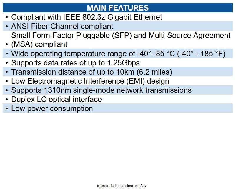 TRENDnet TI-MGBS10 1000BASE-LX Industrial SFP Single-Mode LC Module, 10 km