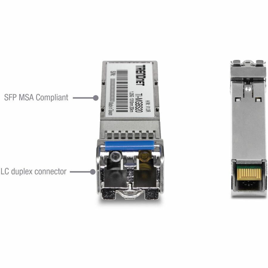 TRENDnet TI-MGBS20, 1000Base-LX Industrial SFP Single- Mode LC Module (20km)