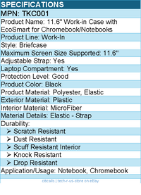 Targus TKC001 Work-In Carrying Case (Briefcase) for 11.6" Notebook, Chromebook