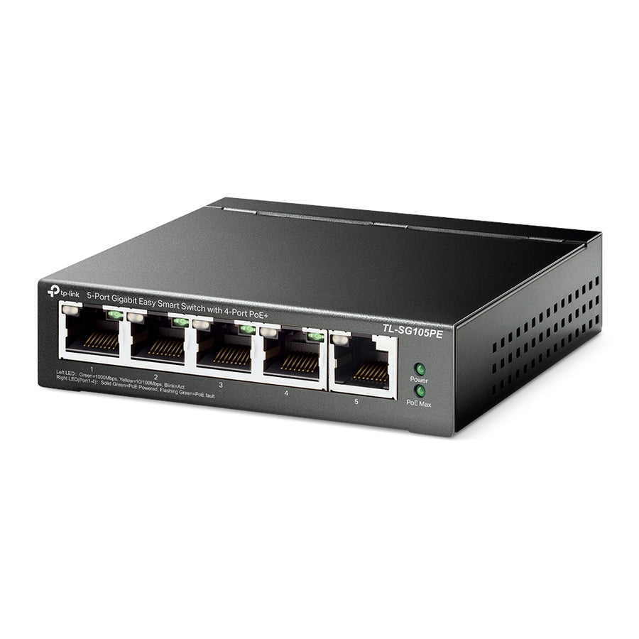 TP-Link TL-SG105PE - 5-Port Gigabit Easy Smart Switch with 4-Port PoE+