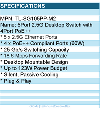 TP-Link TL-SG105PP-M2 5Port 2.5G Desktop Switch with 4Port PoE++ Retail