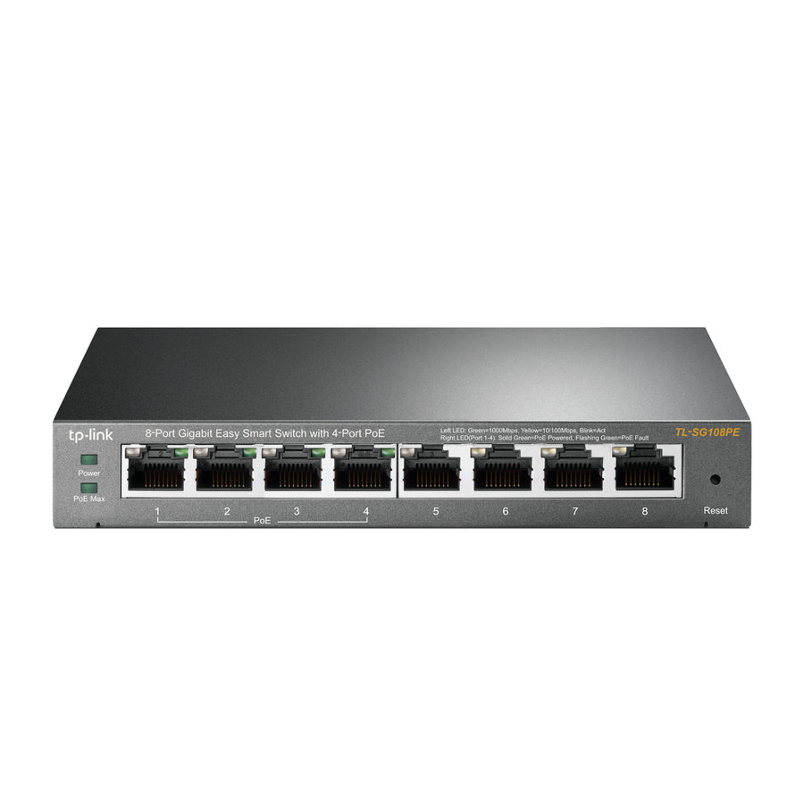 TP-Link TL-SG108PE - 8-Port Gigabit Easy Smart Switch with 4-Port PoE