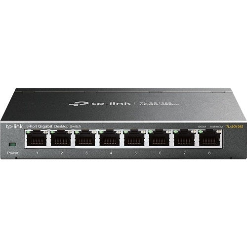 TP-Link TL-SG108S 8-Port 10/100/1000Mbps Desktop Switch, Black