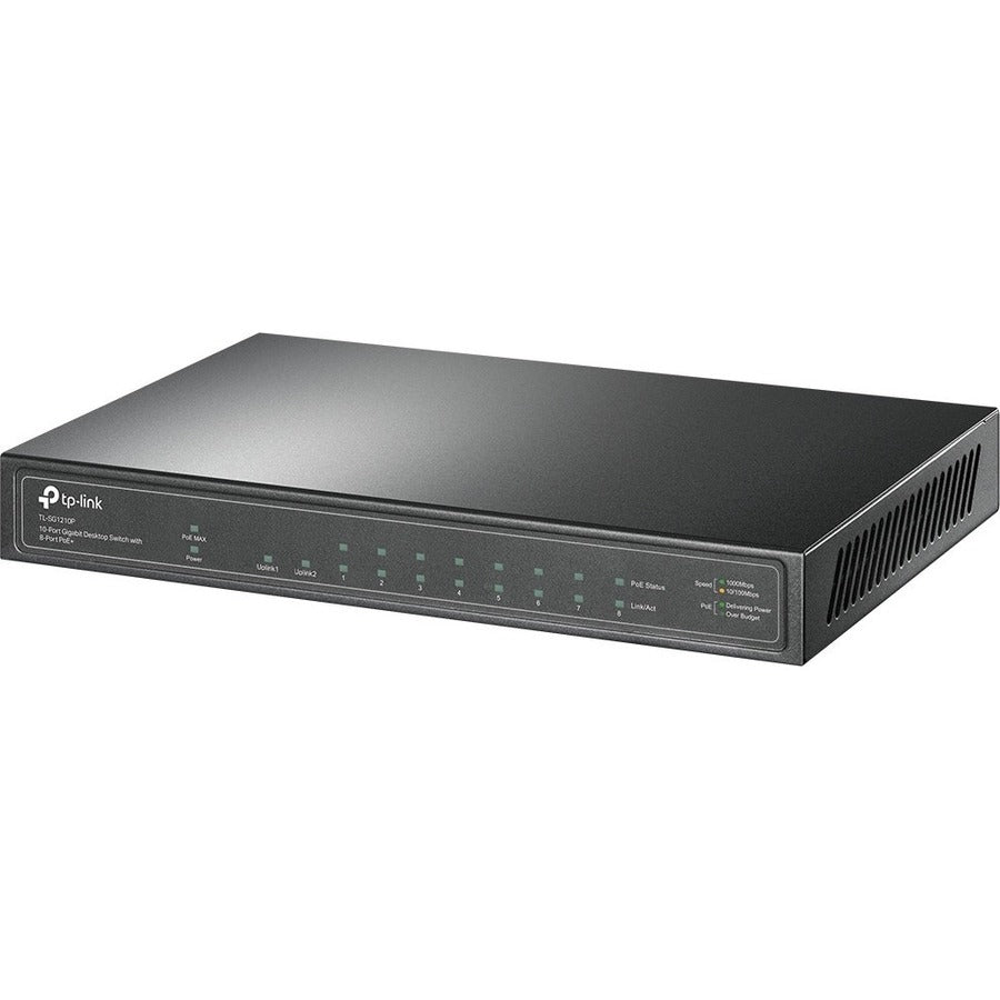 TP-Link TL-SG1210P - 8-Port Gigabit PoE Switch -Desktop/Wall-Mount - Plug & Play
