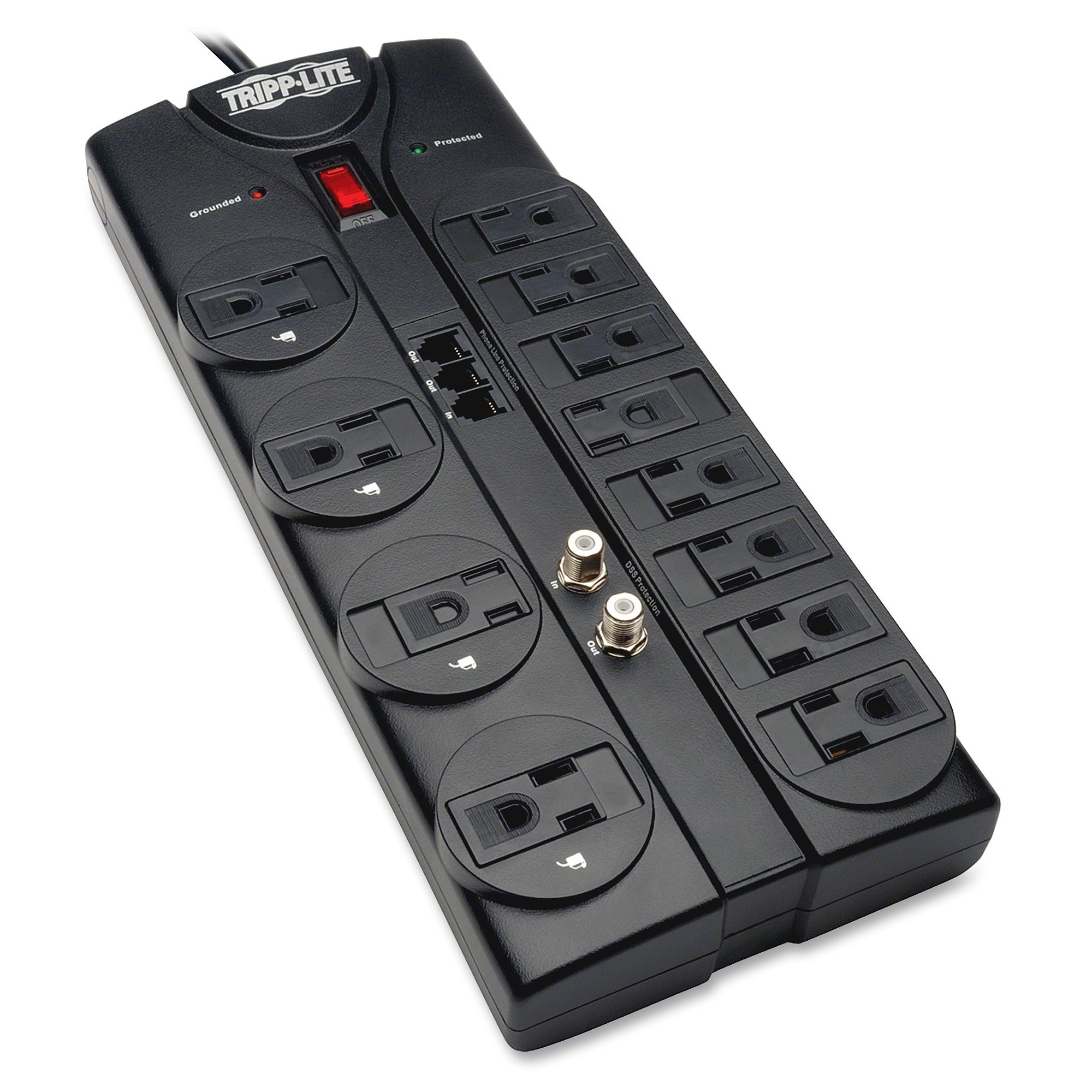 Eaton TLP1208TELTV Protect It! 12-Outlet Surge Protector, 8 ft. (2.43 m) Cord