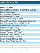 Eaton Tripp Lite Series TLP6B Protect It! 6-Outlet Surge Protector, 6 ft