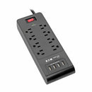 Eaton Tripp Lite Series TLP864USBB 8-Outlet Surge Protector with 4 USB Ports