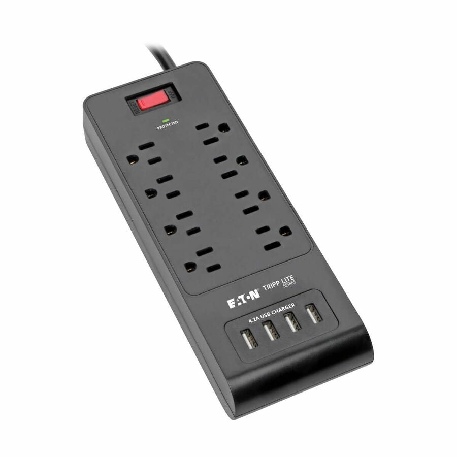 Eaton Tripp Lite Series TLP864USBB 8-Outlet Surge Protector with 4 USB Ports