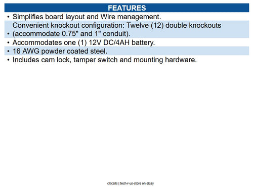 Altronix TM250 Compact Enclosure for Power and Mercury/Lenel Boards