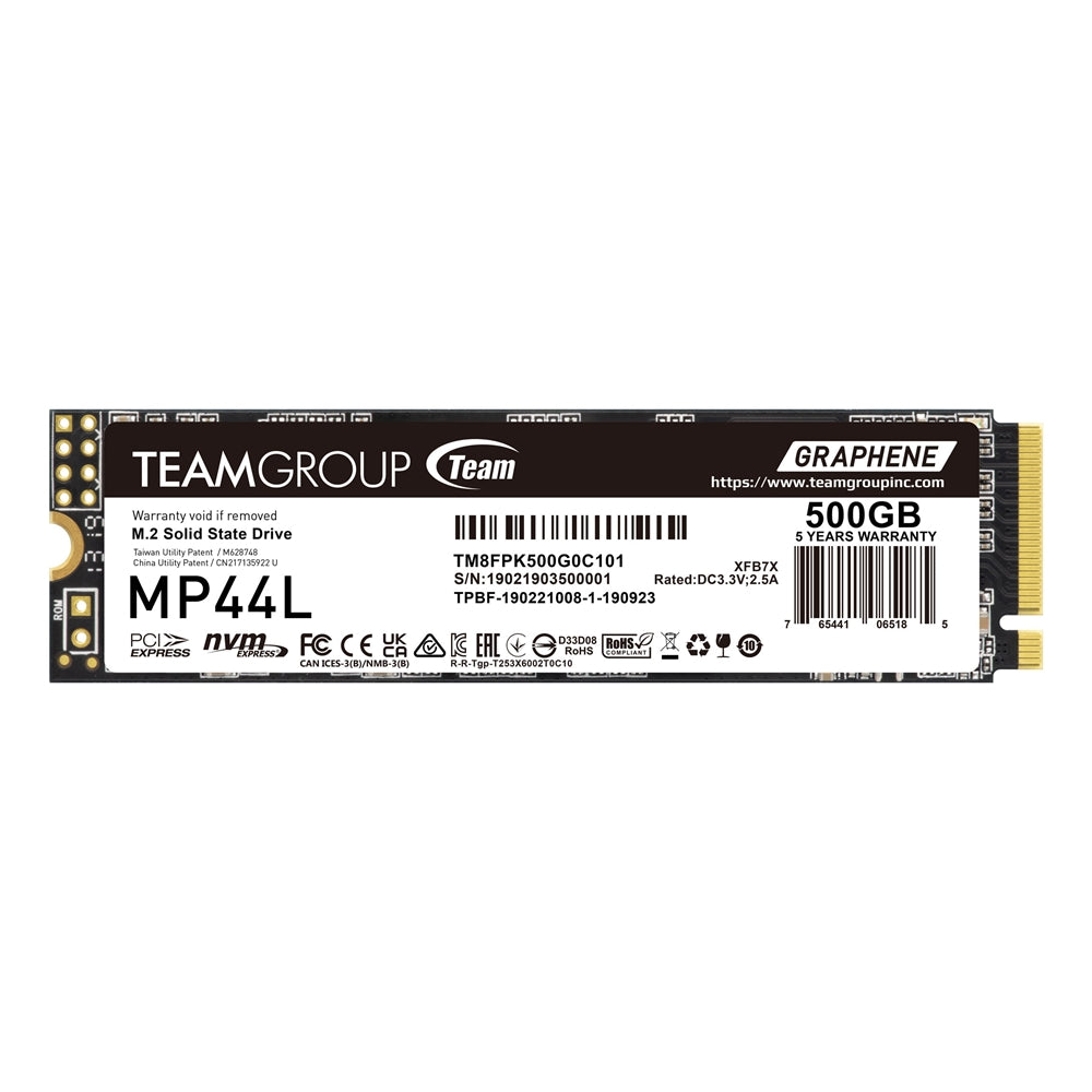 TEAMGROUP TM8FPK500G0C101 SSD - 500GB MP44L M.2 2280 NVMe 1.4 PCIE GEN 4X4 RTL