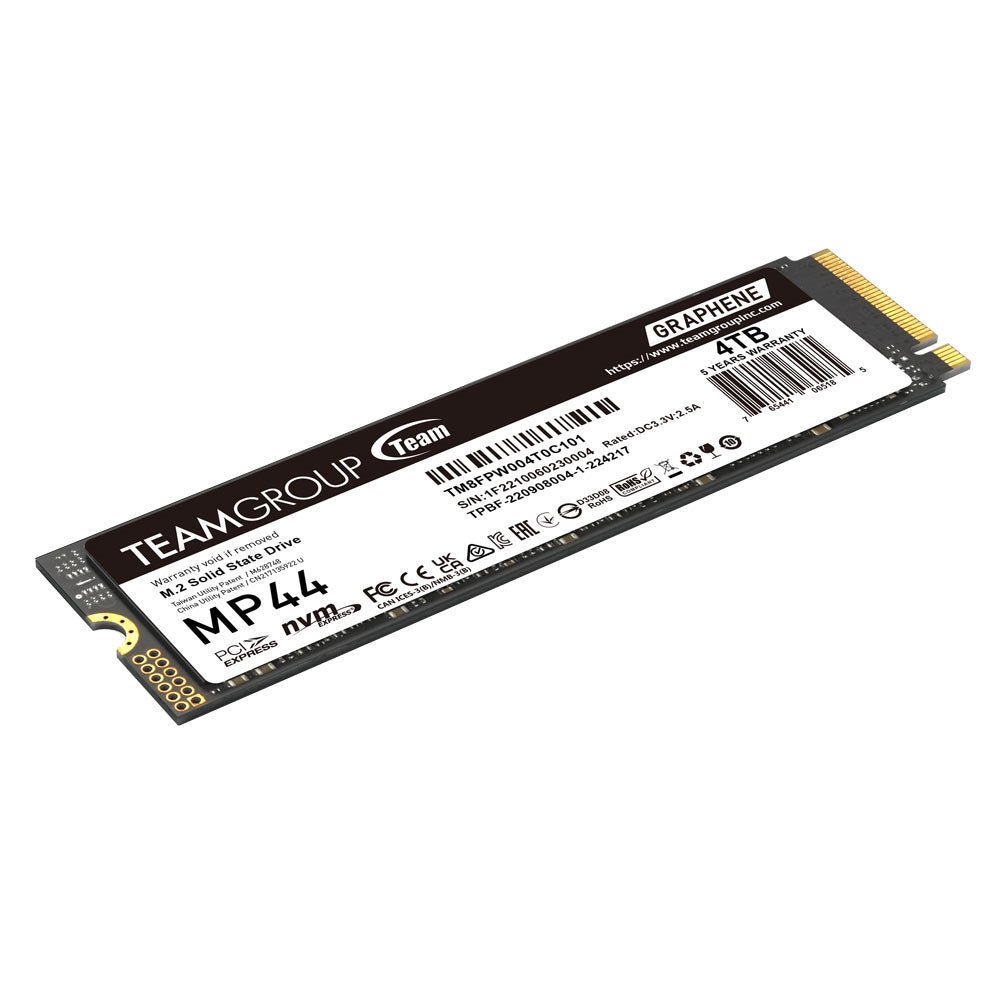 TEAMGROUP TM8FPW004T0C101 SSD - 4TB MP44 M.2 2280 NVMe 1.4 PCIE GEN 4X4 Retail