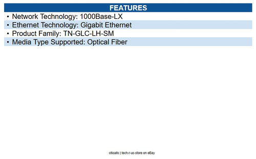 Transition Networks TN-GLC-LX-SM-RGD SFP (mini-GBIC) Module for Optical Network