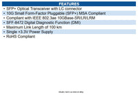 Transition Networks TN-SFP-10G-LR TN-SFP-10G-xR Cisco SFP+ Module - For Router