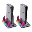 DOBE TP5-3557 PS5 Slim Compatible RGB Multlfunctional Cooling Stand, 2 Charging