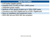 TRENDnet TPE-115GI Gigabit PoE+ Injector