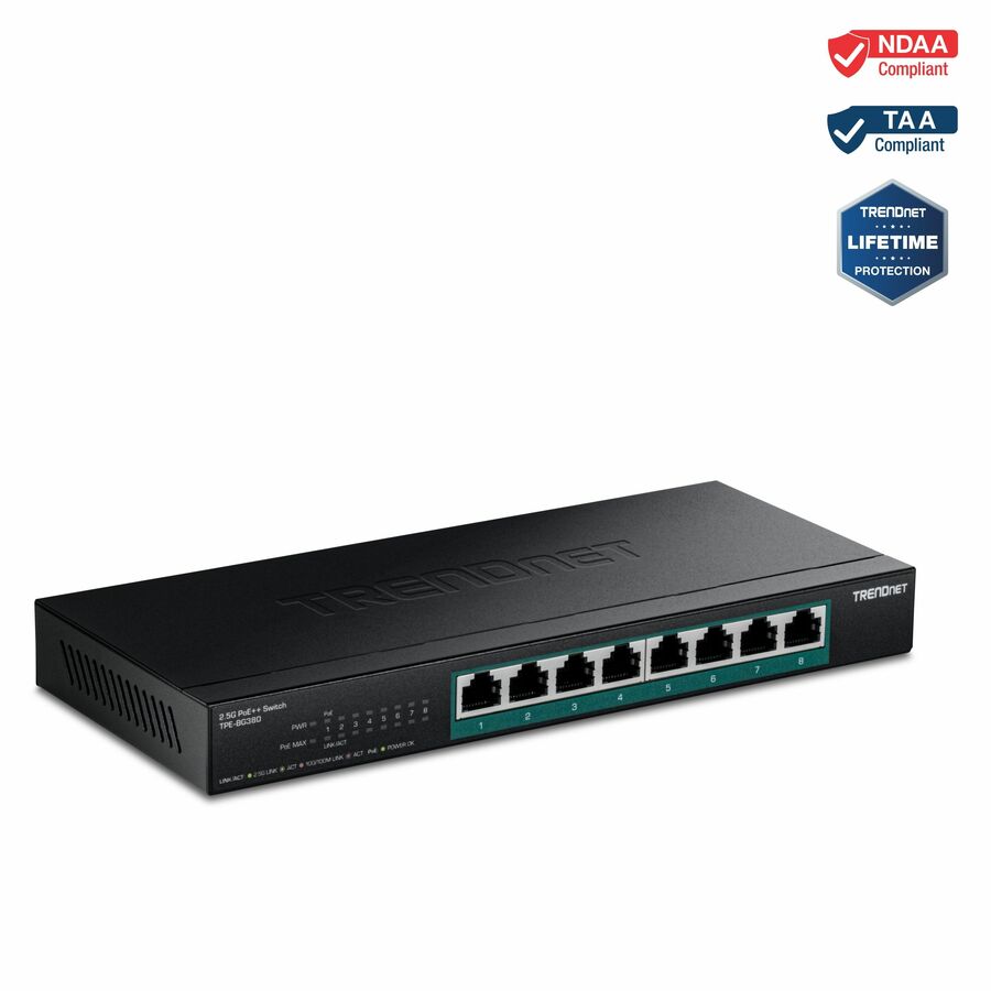 TRENDnet TPE-BG380 8 Port 2.5G PoE++ Switch - Ethernet Switch