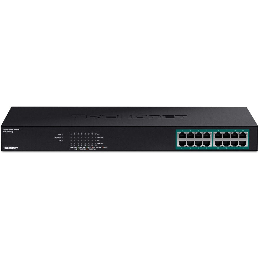 TRENDnet TPE-TG160G 16-port GREENnet Gigabit PoE+ Switch (250W)