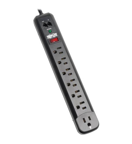 Tripplite TPL-TLP76RBTEL 7 OUTLET SURGE STRIP WITH RIGHT ANGLE