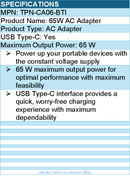 BTI TPN-CA06-BTI 65W TYPE-C AC ADAPTER - Compatible OEM: TPN-CA06