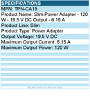 HPI TPN-CA19 Slim Power Adapter - 120 W - 19.5 V DC Output - 6.15 A