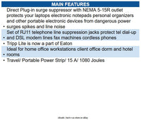 Eaton TRAVELCUBE Protect It! 1-Outlet Portable Surge Protector, Direct Plug-In