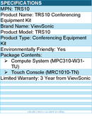 ViewSonic TRS10 TeamJoin Bundle Certified for Microsoft Teams Rooms