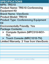 ViewSonic TRS10 TeamJoin Bundle Certified for Microsoft Teams Rooms