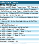 ASRocK TRX50 WS Motherboard - AMD TRX50 Socket sTR5 Max1TB DDR5 PCIe EATX Retail