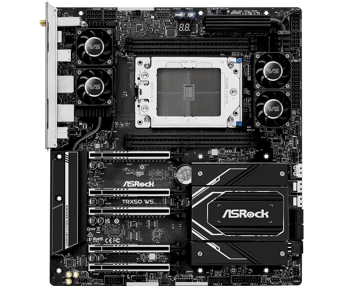 ASRocK TRX50 WS Motherboard - AMD TRX50 Socket sTR5 Max1TB DDR5 PCIe EATX Retail
